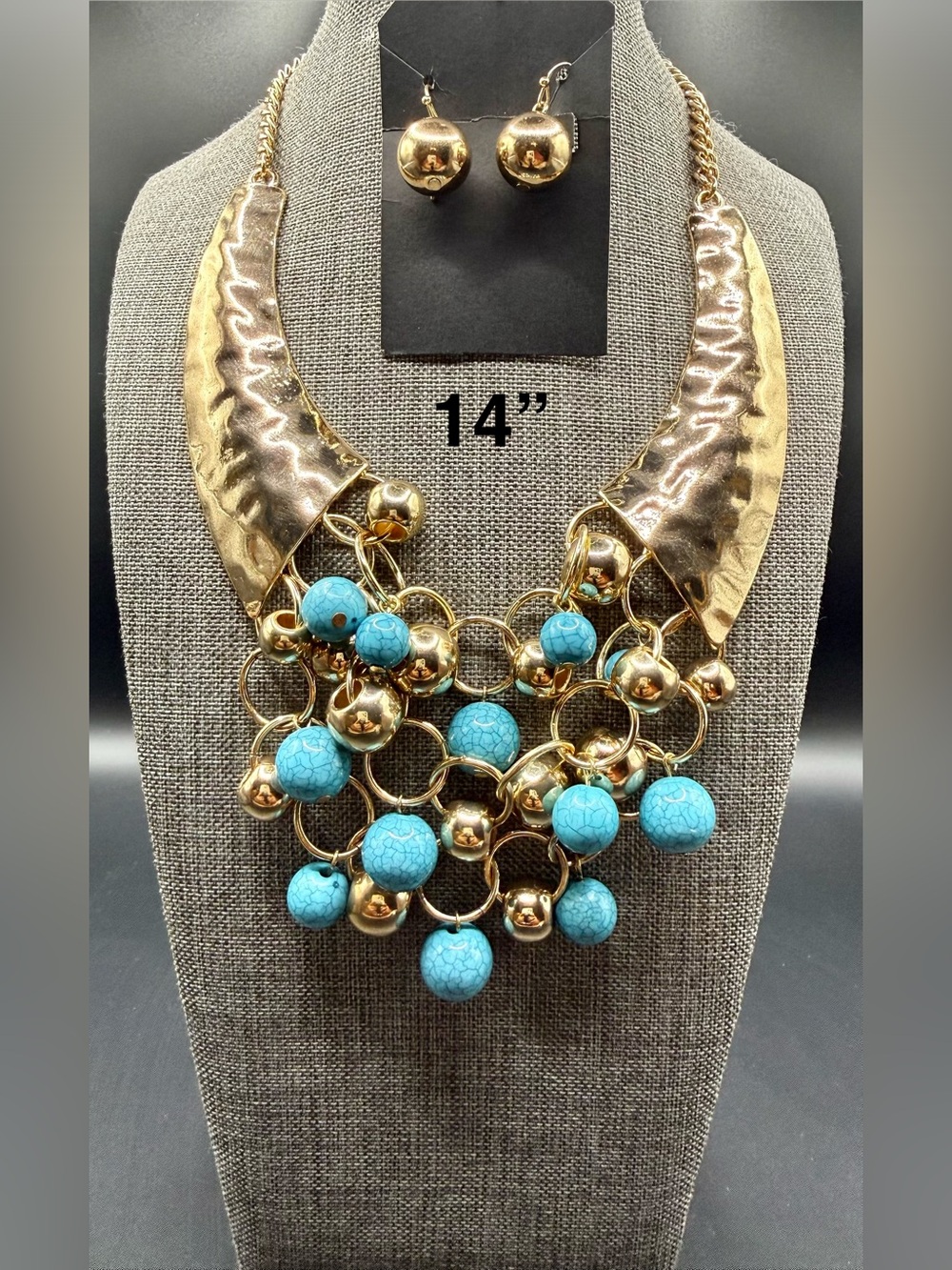 Western/Southwestern Beaded Statement Necklace Set